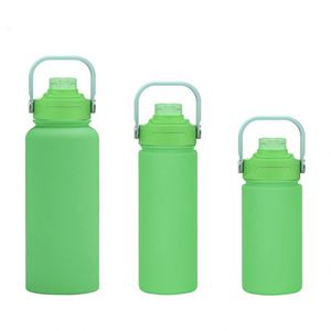 Insulated Stainless <b>Steel</b> Water <b>Bottle</b> with Flip Top & Handle, Leakproof Vacuum Flask for Outdoor, Gym - Product Image 3