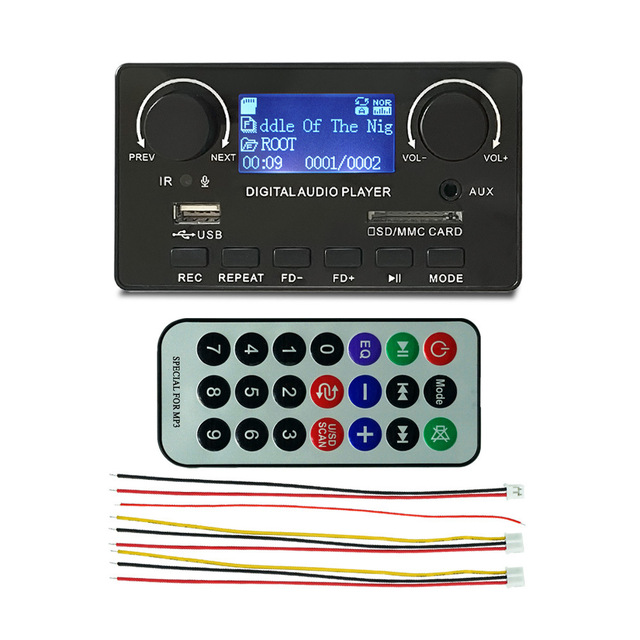 MP3 DECODER BOARD with Blue tooth speaker, card reading module, LCD display, 12V