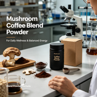 Poudre de café complexe aux champignons pour adultes, mélange de crinière de lion et de cordyceps, naturel, sans conservateurs