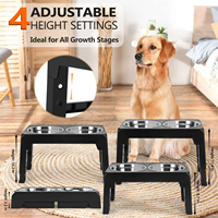 Double gamelle surélevée réglable pour chien, mangeoire surélevée pour animaux de compagnie, gamelles pour nourriture et eau pour chat avec support, table élévatrice en acier inoxydable pour chien