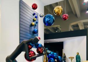 Сапфировый синий шарик из нержавеющей стали скульптура домашний Декор потолочный оконный орнамент для внутреннего свадебного торжества - Product Image 6