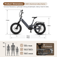 Vélo électrique de ville Ebike avec moteur 750W, vélo électrique tout-terrain, vélo électrique à pneus larges