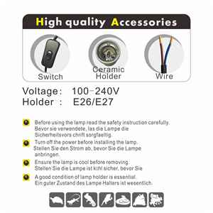 Lampe infrarouge trapézoïdale 2-en-1 60W à culot G9 avec thermostat de cycle jour/nuit pour terrariums - Product Image 4