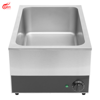 Gewerbliches Elektrisches Bain-Marie für Theken, 165mm Tiefer Edelstahl-Speisenwärmer für Buffet, Restaurant und Catering BM165