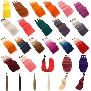 ผมตรงแบบ Bone Straight ขนาด 24 30 นิ้ว สีดำธรรมชาติไล่เฉดสีบลอนด์ ทนความร้อน ผลิตจากเส้นใยโปรตีนออร์แกนิก แบบผมปลอม - Product Image 6