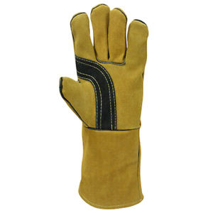 ถุงมือเชื่อมทิกทนความร้อนของผู้ชายอุปกรณ์หนังสำหรับทำงานประจำวันและบริการดับเพลิง - Product Image 3