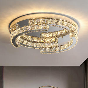 Gran oferta, lámpara de techo LED posmoderna, cristal redondo dorado de lujo para sala de estar con base de hierro, clasificación IP44 - Product Image 2