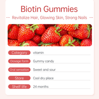 Bonbons gélifiés personnalisables pour la croissance des cheveux, des ongles et de la peau avec de la biotine et des vitamines pour des bienfaits antioxydants