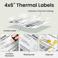 Imprimante d'étiquettes d'expédition 4x6, machine d'impression d'étiquettes, étiquettes autocollantes thermiques, étiquettes imperméables, imprimante d'étiquettes de codes-barres pour l'expédition