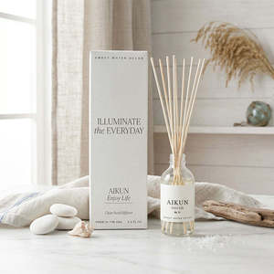 Aikun Low MOQ Quick Turnaround Custom Home Scent White Gift Box 100ml Square Glass Bottle Reed <b>Diffuser</b> Set for Brand Startups - Product Image 1