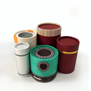 Venta al por mayor pequeñas bolsas de té contenedor redondo verde/Oolong té caja de papel con revestimiento UV en relieve y Mate laminado embalaje - Product Image 6