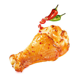 Piernas de Pollo Fritas Picantes y Alitas de Pollo - Snacks de Carne Listos para Comer en Bolsa de 105g - Product Image 1