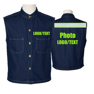 Chaleco de mezclilla luminoso para motocicleta de bicicleta para chaleco de noche para hombres con logotipo personalizado/foto - Product Image 2