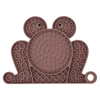 Meilleures ventes : Tapis de gamation en silicone en forme de grenouille mignon pour chats et chiens, idéal pour le bain et le toilettage