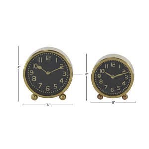 Reloj de Mesa Redondo con Acabado Dorado, Agujas Doradas, Esfera Negra, Perfecto para una Decoración del Hogar Elegante, Cronometraje Elegante - Product Image 4