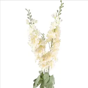 QSLH-00273 al por mayor Jacinto Delphinium de simulación Flor de seda flor única rama larga boda flor del paisaje