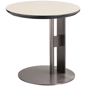 Round Luxury Hotel Modern Stainless steel bottom furniture coffee table