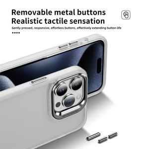 Coque de téléphone portable translucide et douce pour la peau avec cadre d'objectif d'appareil photo en métal, antichoc en PC+TPU pour <span class=keywords><strong>iPhone</strong></span> 17 Pro <span class=keywords><strong>Max</strong></span> 16 15 14 13 12 - Product Image 2