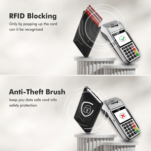 Casekey Custom Logo Slim Business Card Credit Card <b>Metal</b> <b>Wallet</b> RFID Safe Anti-theft Auto Eject Aluminum No Closure Card Holder - Product Image 5