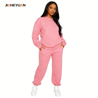 Vente en gros Ensemble sweat-shirt pantalon de survêtement pour femme en coton personnalisé pour femme Ensemble deux pièces de jogging décontracté grande taille pour femme
