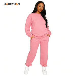 Set di pantaloni della tuta all'ingrosso da donna in cotone personalizzato Set da donna due pezzi Casual Plus Size Jogger Set donna - Product Image 3