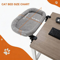 Hamac de lit pour chat en peluche, table pliante avec deux clips pour accrocher près du lit - Conception à double usage