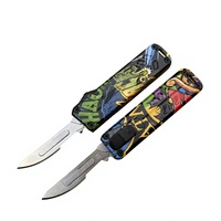 Couteau pliant miniature d'extérieur à haute dureté imprimé en 3D pour la randonnée, le camping, la survie, l'autodéfense, en stock, OEM personnalisé