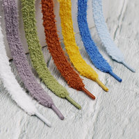Lacets plats en velours papillon 15 mm, unisexe, couleur unie, en polyester, pour baskets basses en toile, ne s'emmêlent pas, pour l'hiver