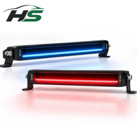 Barre lumineuse LED HSSH 10-50 pouces à une rangée pour la fonte de glace, 50W-250W, faisceau de conduite avec capteur de température, éclairage tout-terrain pour camion 4x4