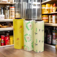 Film étirable en PVC souple de qualité alimentaire, résistant à l'humidité, transparent, largeur 30 cm, 1000 m, fabriqué au Shandong, rouleaux Intaglio pour fruits