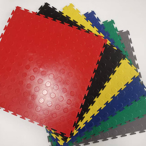 PVC Interlocking Floor Mat 500x500mm Square Industrial Textured For Auto Repair Shop Warehouse - Product Image 2