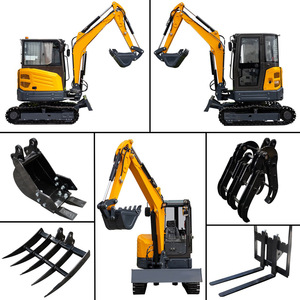 Mini-excavatrice sur chenilles hydraulique HT35 jaune pour usage agricole en verger, moteur importé - Product Image 5