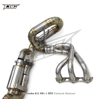 Pipa Turbo Merged 3 ke 1 Kustom untuk Porsche 911 991/991.1 GT3 4.0L 2015-2018 Boska Valved Race Pipes dengan Remote Control
