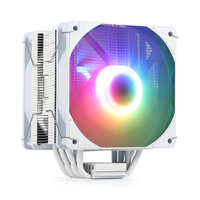 Ventilateur de refroidissement CPU 220W blanc RGB ARGB avec 6 caloducs pour processeur de serveur informatique Lga1151 1155 1366 1700 2011 FM AM3 AM4 AM5