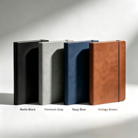 Carnet en cuir personnalisé avec logo en relief, couverture rigide imperméable en PU, avec bande élastique, pour les affaires