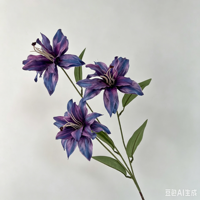 Künstliche Vintage-Lilien aus Seide, 3D-gedruckt, individuell anpassbare Farben, Hochzeits- und Party-Hintergrunddekorationen