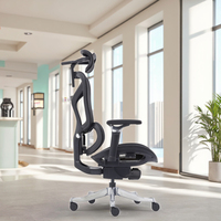 Chaise de bureau ergonomique moderne en tissu maillé réglable, avec pieds en alliage d'aluminium, garantie de 3 ans, vente en gros par le fabricant chinois
