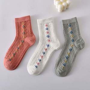High Quality Cotton Socks Autumn Winter Korean Sen <b>Tied</b> Socks Womens Middle Tube Retro Literary Socks - Product Image 4
