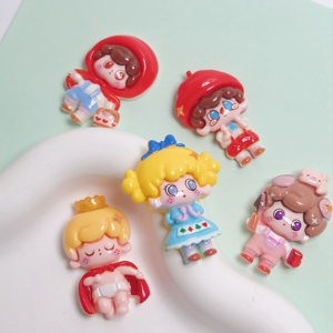 100 Piezas de Lindas Mini Muñecas de Resina, Accesorios 3D ODM, Suministros de Decoración, Dijes de Resina de Princesa de Dibujos Animados Kawaii para Manualidades - Product Image 1