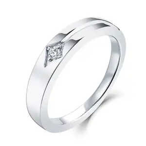 Simple And Generous Rings Jewelry Women 925 Sterling Silver Ring Round White Cz Heart And Arrow 2Mm Cz Rings For Women