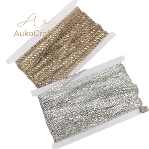 Neue Aufbügelbare Hotfix-Kristall-Strass-Kette, Spitzenstoff für Taschen, Kleidung, Kragen, Manschetten, Dekorative Diamant-Borte, Kostüm-Spitzenverzierungen - Product Image 4
