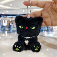 Meilleures ventes : Adorables pendentifs et breloques de sac en peluche chat de dessin animé, mini-porte-clés chat exquis, cadeau pour enfants