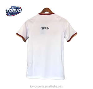 Conjunto de Camiseta y Pantalones Cortos para Hombre de la Selección Nacional de Fútbol, 100% Poliéster, Transpirable, de Secado Rápido, Cuello en V, Camiseta de Fútbol Española 2026 - Product Image 1