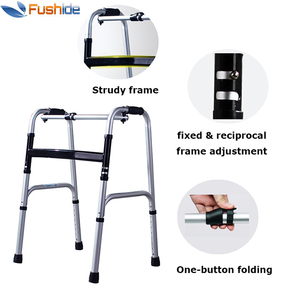 Andador Médico de Aluminio con Altura Ajustable, Plegable con un Botón, Ayuda <span class=keywords><strong>para</strong></span> Caminar <span class=keywords><strong>para</strong></span> <span class=keywords><strong>Adultos</strong></span> - Product Image 4