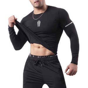 Maglietta da uomo che corre per esercizi all'aperto con maniche lunghe e mezza maglia a collo alto tick Dry - Product Image 4