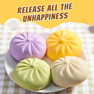 ของเล่นบีบลดความเครียดรูปซาลาเปาหลากสีสันน่ารักสำหรับขายส่ง ของเล่นบีบยิ้มแย้มหน้า ซาลาเปาอบนึ่ง - Product Image 2