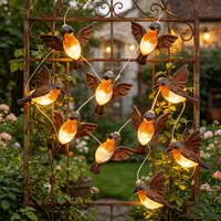 Lampes solaires LED personnalisées sur le thème des oiseaux, guirlande en fil de cuivre IP65, extérieur, blanc chaud, petite taille, haute luminosité, angle de faisceau 360°