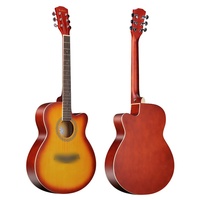 Gitar Akustik Folk 40 Inch Kayu Basswood Solid dengan Leher Catalpa dan Fretboard Serat Karbon 6 Senar untuk Pecinta Musik