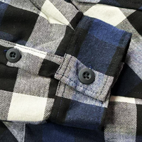 Kustom kemeja flanel lengan panjang pria, baju kotak-kotak kancing bawah tebal musim gugur dan dingin