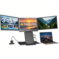 Moniteur portable IPS Z3 LCD 15,3 pouces 1200P, triple écran pour ordinateur portable, très performant et polyvalent, avec support